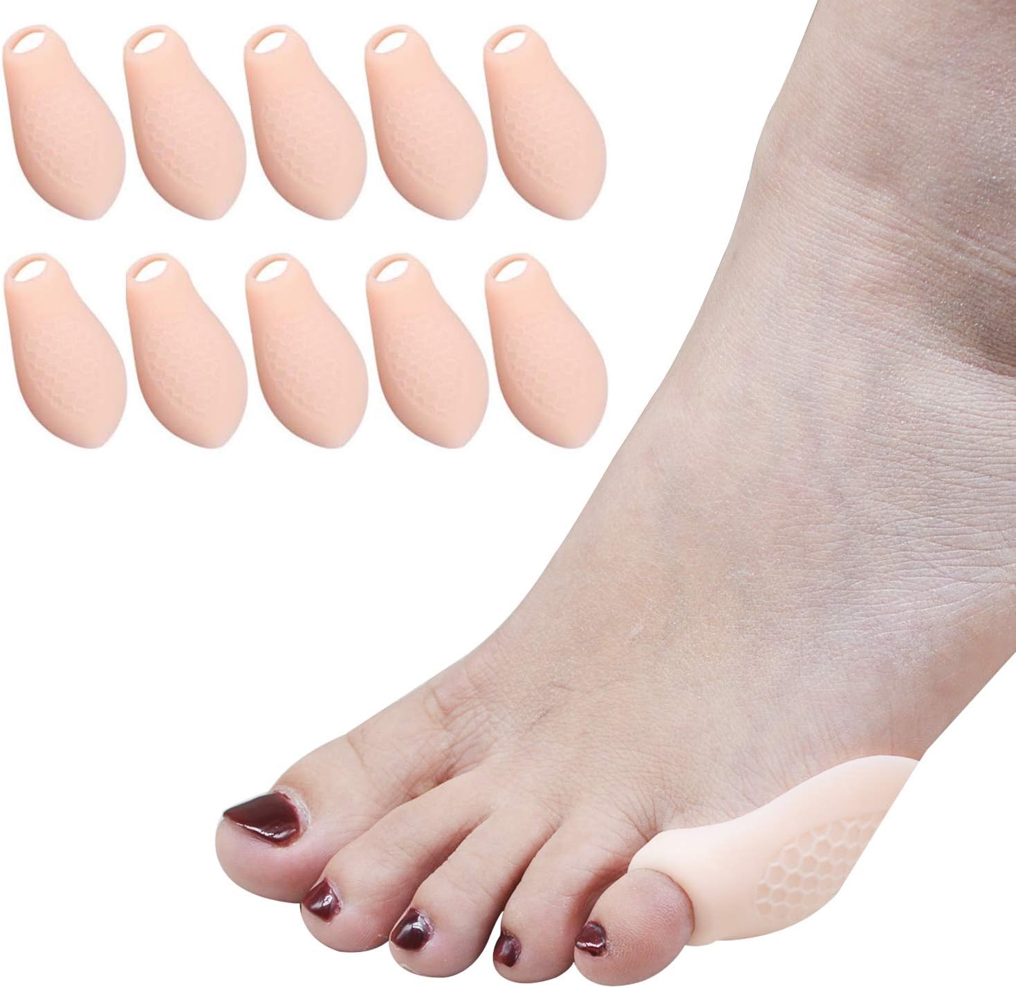 5 Pairs Pinky Toe Protector, Soft Gel Toe Bunion Guards, New Material Gel Toe Bunionette, Bunion Pads for Relieve Pain, Protect Foot from Friction and Pressure