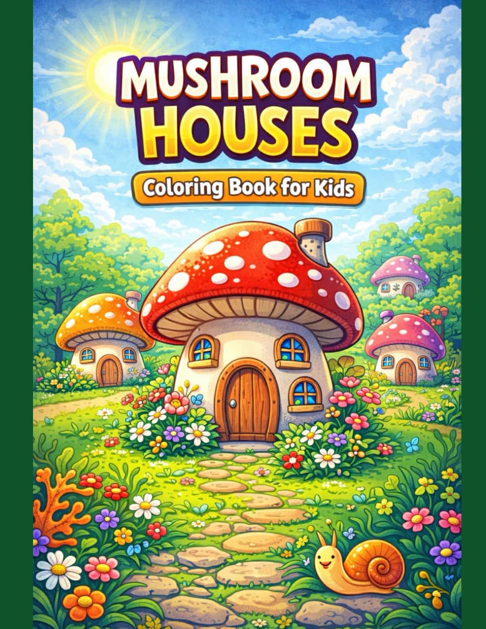 Mushroom Houses Coloring Book for Kids