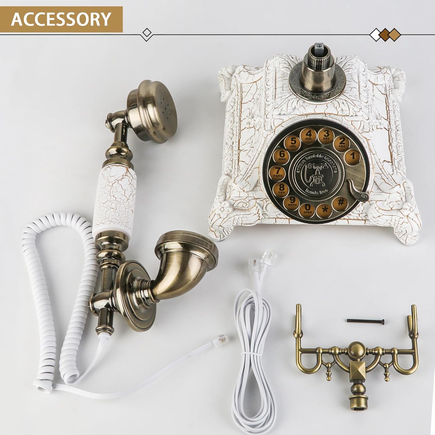 Sangyn Antique Phone European Style Vintage Telephone Retro Landline Telephones Decor Old Fashioned Phones for Home Office Hotel Decoration
