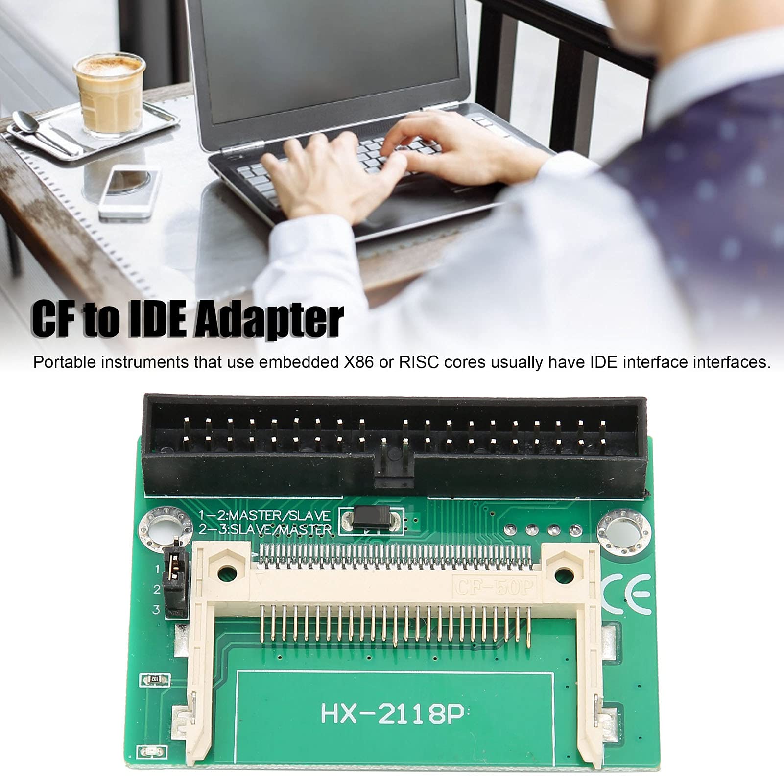 40 CF do Adaptera IDE CF IDE CF do Adaptera IDE PCB, Konwerter Dysku IDEodeEMI Desktop Adapter Karty CF do 40-pinowego, PCBl, Konwersja Idealor CF do IDE, Kolor Czarny