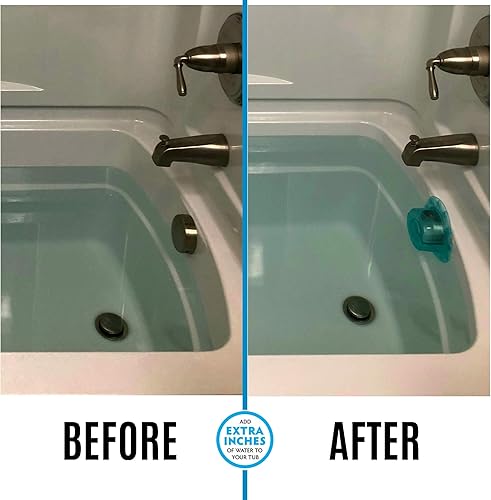 Vista 25 de SlipX Solutions Bottomless Bath - Cubierta de drenaje de desbordamiento para tina, añade pulgadas de agua a la tina para un baño más cálido