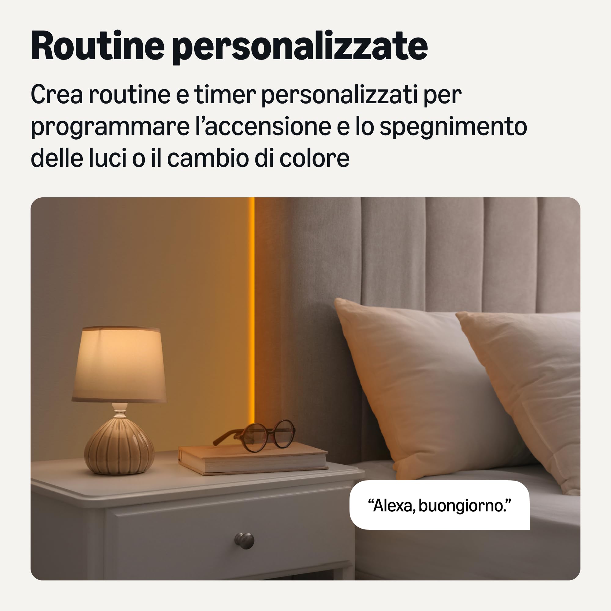 Amazon Basics Striscia luminosa LED intelligente da 5 m, RGBW, Wi-Fi 2,4 GHz, compatibile solo con Alexa, Multicolore