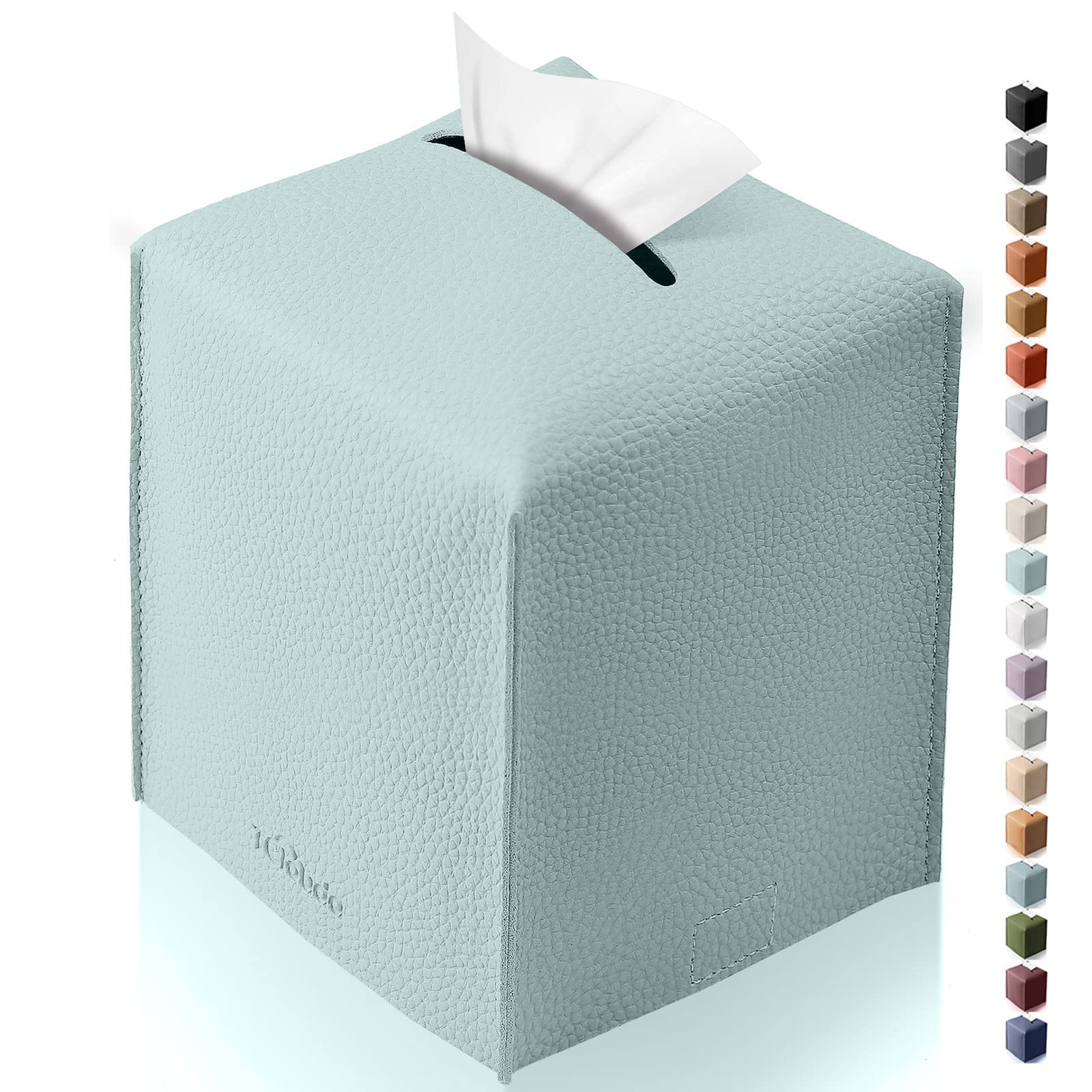 PU Leather Tissue Box Cover - Navy Blue -13