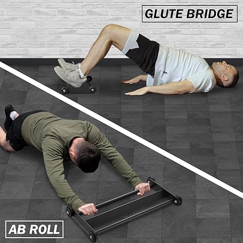 Miniatura 6 de GMWD Glider de jamón de glúteos, rodillo comercial para isquiotibiales con ruedas lisas, ruedas de ejercicio multifuncionales, gimnasio en casa,