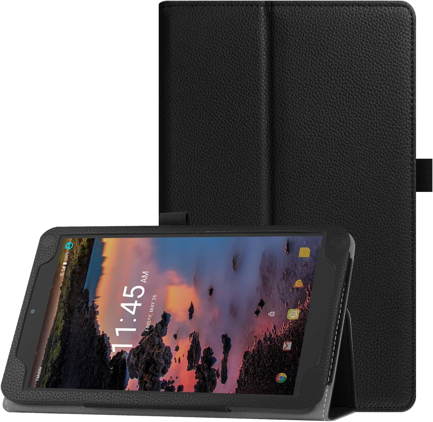 Famavala Case Cover Compatible with 8" T-Mobile Alcatel Joy Tab 2019 / 3T 2018 / A30 2017 Tablet (Black)