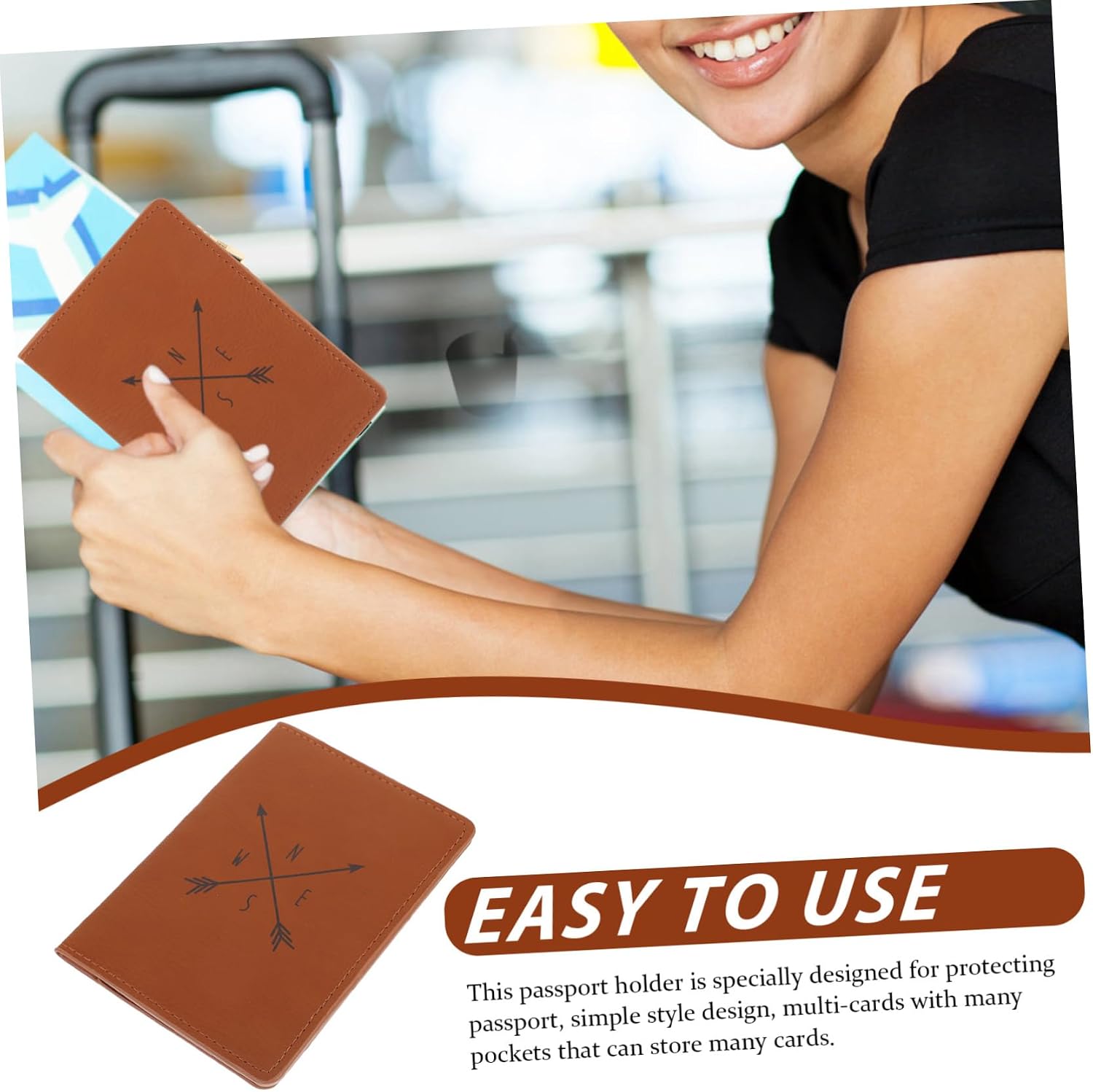 Slim PU Passport Wallet for Men with Card Organizer and Storage
