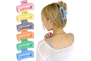 6-Piece Rectangle Claw Clips for Thick Pastel Hair