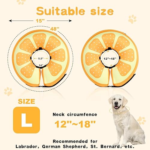Miniatura 2 de Sivomens Collar inflable de cono para perro, alternativa después de la cirugía, cómodo y lavable para lamer heridas, collar electrónico de