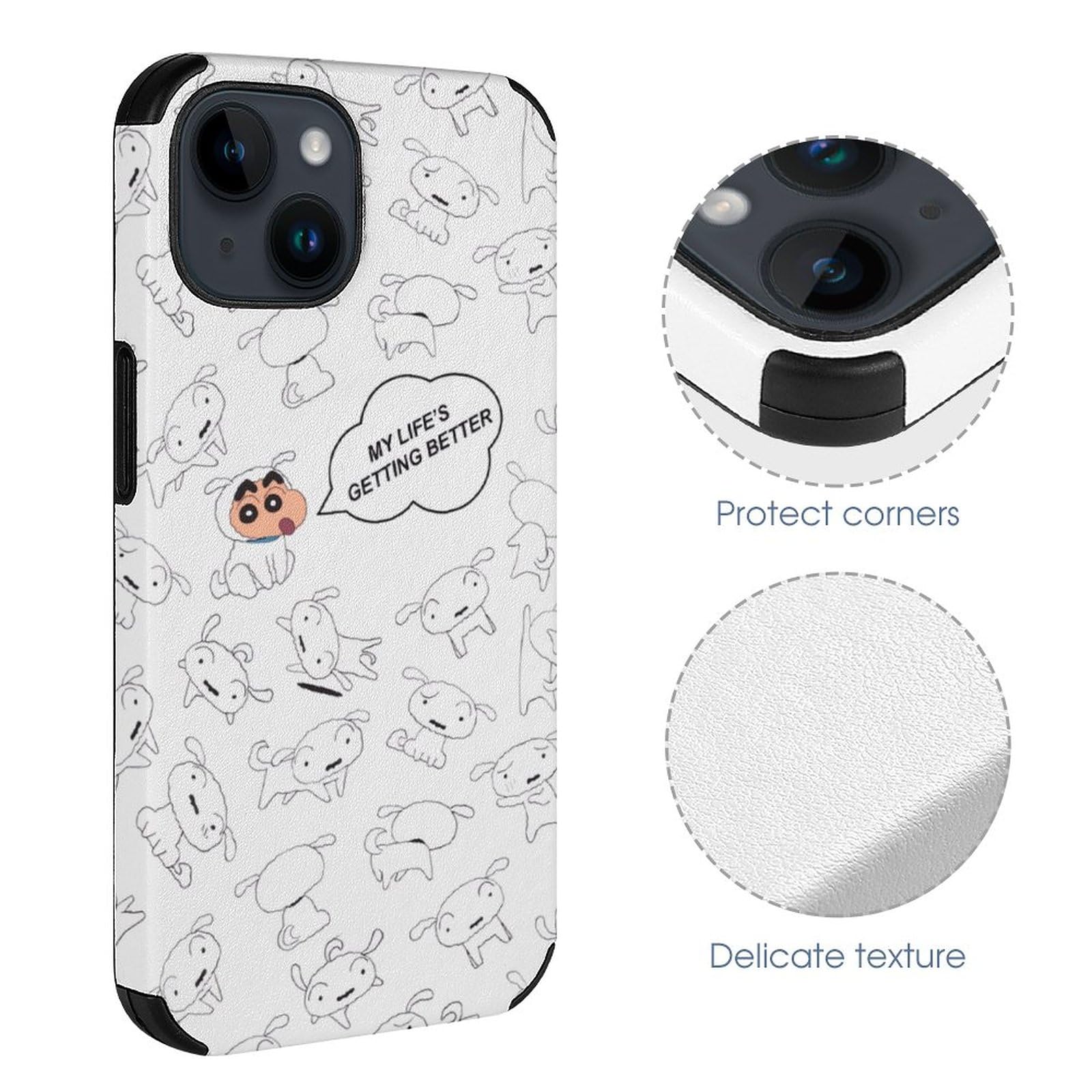 Amazon.co.jp: iPhone 15 Pro ケース クレヨンしんちゃん シロ 【全