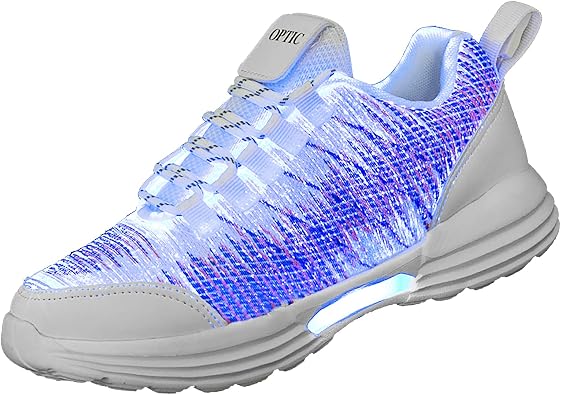LED Fiber Optic Shoes Light Up Sneakers for Women Men Luminous Trainers Flashing Shoes for Festivals, Christmas, Halloween, New Year Party with USB Charging,