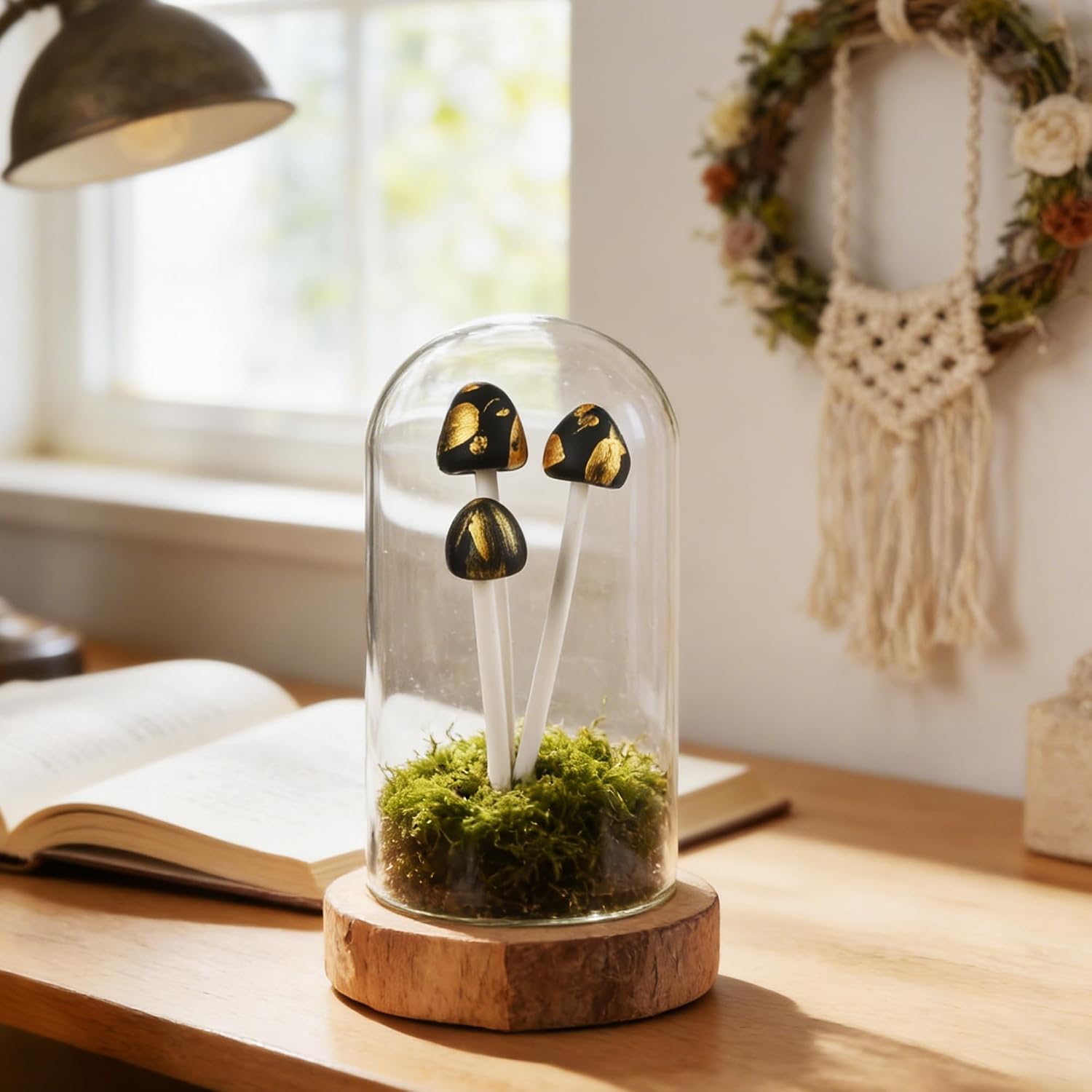 Set of 8, Handcrafted Black Mushrooms, Artificial Mushrooms, Resin Craft, Suitable for Craft Decorations, DIY Miniature Landscape Decorations, Miniature Artificial Gardens image 3