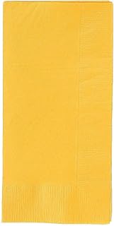 Fun Express - Yellow Dinner Napkin (50pc) - Party Supplies - Solid Tableware - Solid Napkins - 50 Pieces