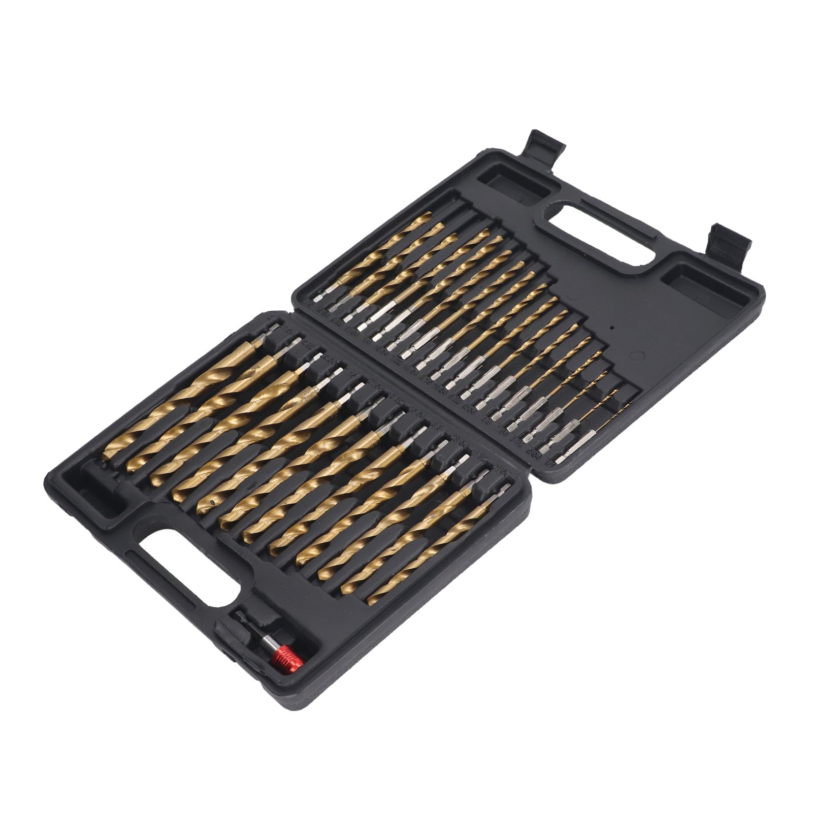 Alomejor Juego de Brocas Helicoidales de Acero de Alta Velocidad, 30 Piezas para Perforación de Metal, Madera y Plástico, Vástago de 1/4 pulg., HSS Duradero