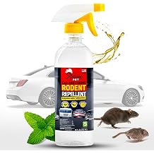 Rodent Repellent for Car Engines Peppermint Oil Spray, 16 oz Mouse & Rat Deterrent for Vehicle Engines, RVs, Trucks, Boats & ATVs Plant-Based, Extra-Strength Formula