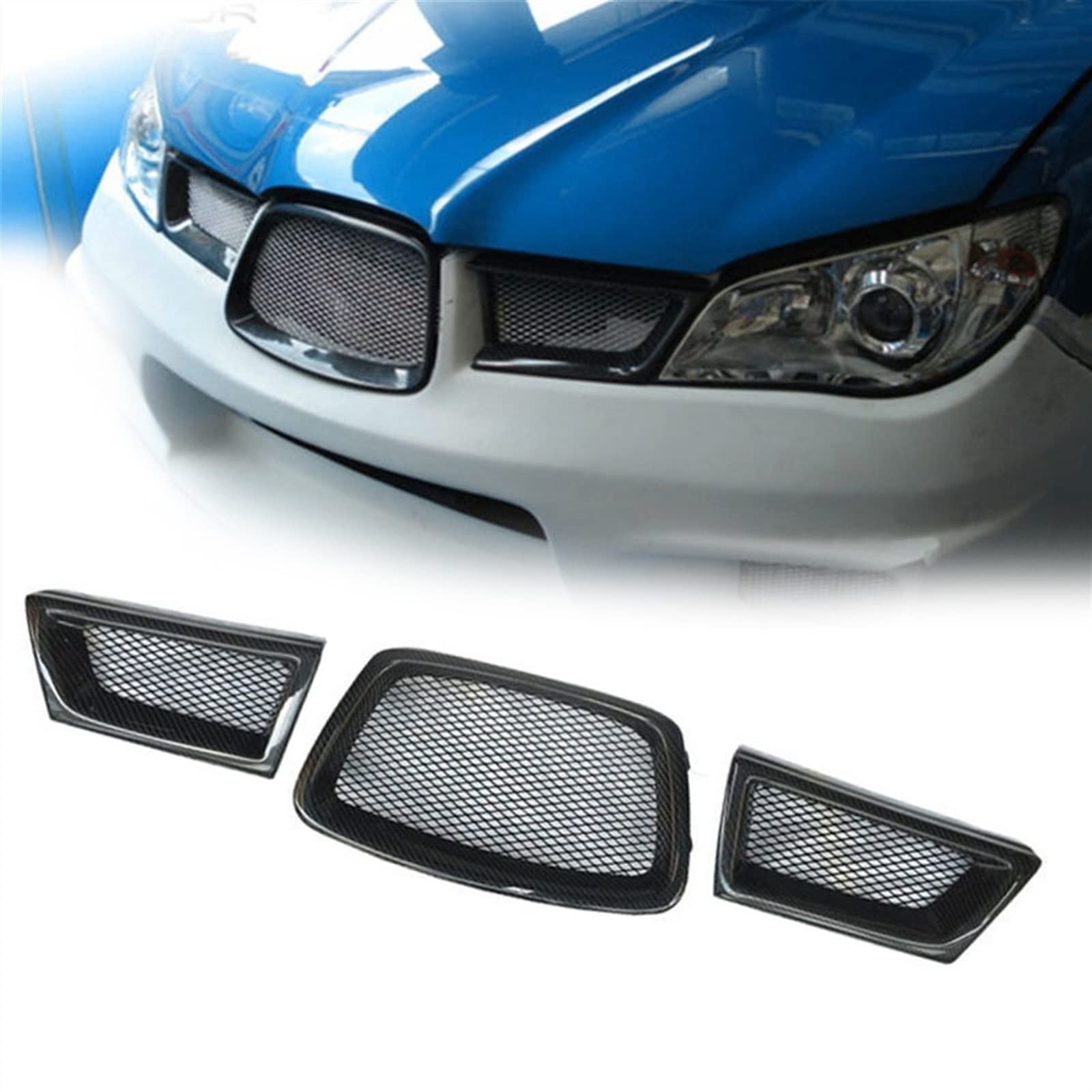 Grille de calandre en fibre de carbone pour Subaru Impreza WRX STi 2006 2007