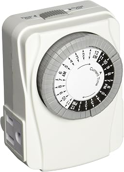 Powerzone TNI2423 Heavy Duty Indoor Electromechanical Timer, 125 V, 15 A, 24 Hr