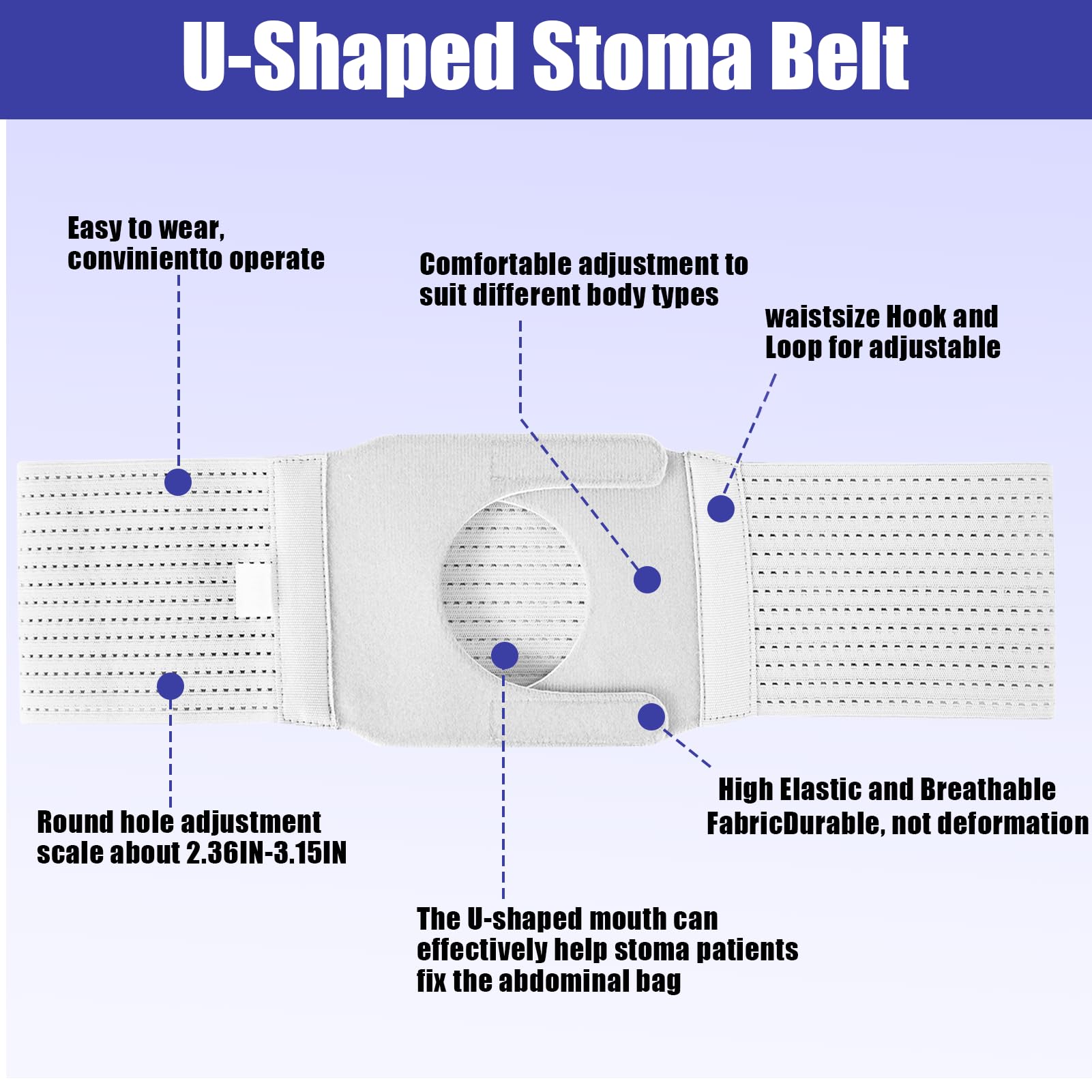 Cintura Stoma, cintura di supporto per stomia regolabile, cintura universale per colostomia e ileostomia, Cintura Per Colostomia, sacca per ileostomia, Forniture Per Stomia (XL)