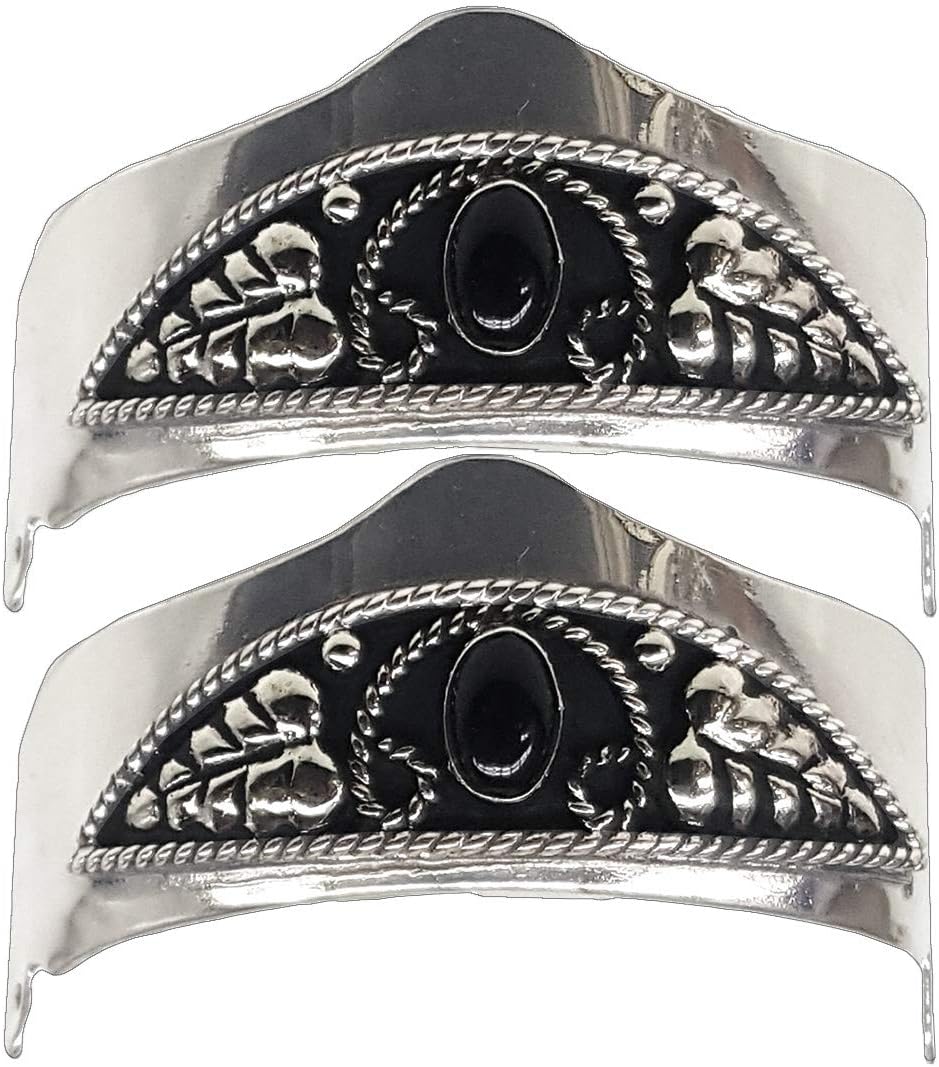 Modestone Punte Metalliche Per Stivali Cowboy - Argento, Con Decorazioni Filigrana - Taglia Unica - 3