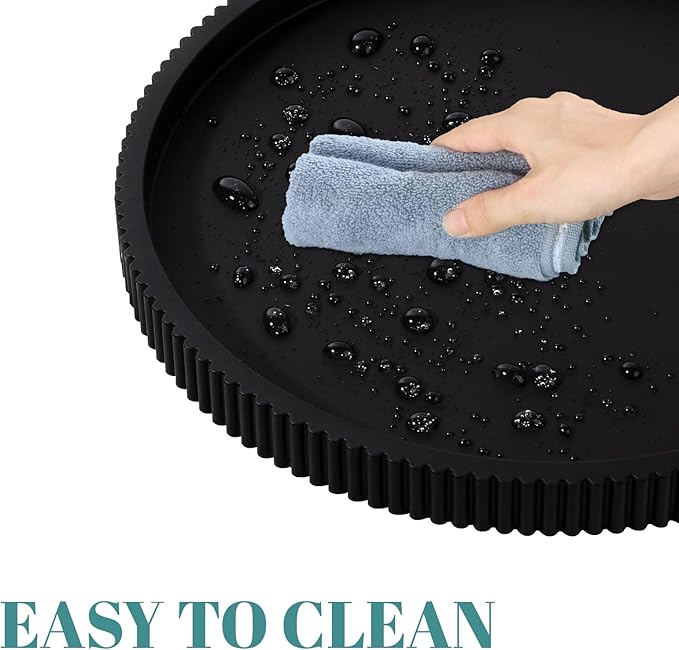 Bandeja de Baño de Silicona Redonda Organizador de Encimera Decoración miniatura 5