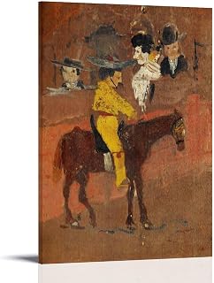 Le Petit Picador Jaune by Pablo Picasso Cubism Bullfighting Scene Wall Art Print Poster Wall Art Painting Canvas Gift Living Room Prints Bedroom Decor Artworks Frame 12x18inch(30x45cm)