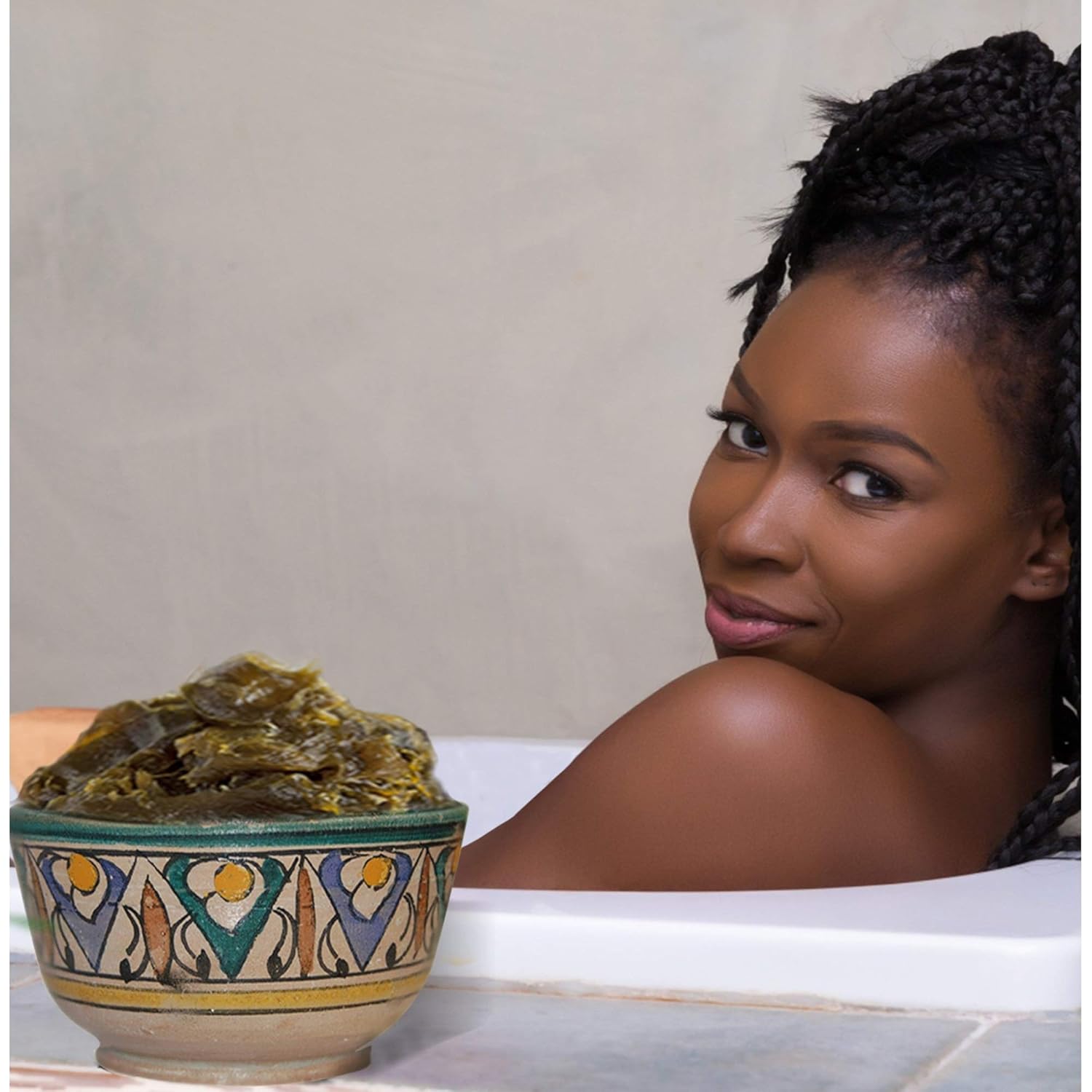 Zakia's Morocco 8 oz Moroccan Black Soap with Argan Oil and Kessa Exfoliating Glove