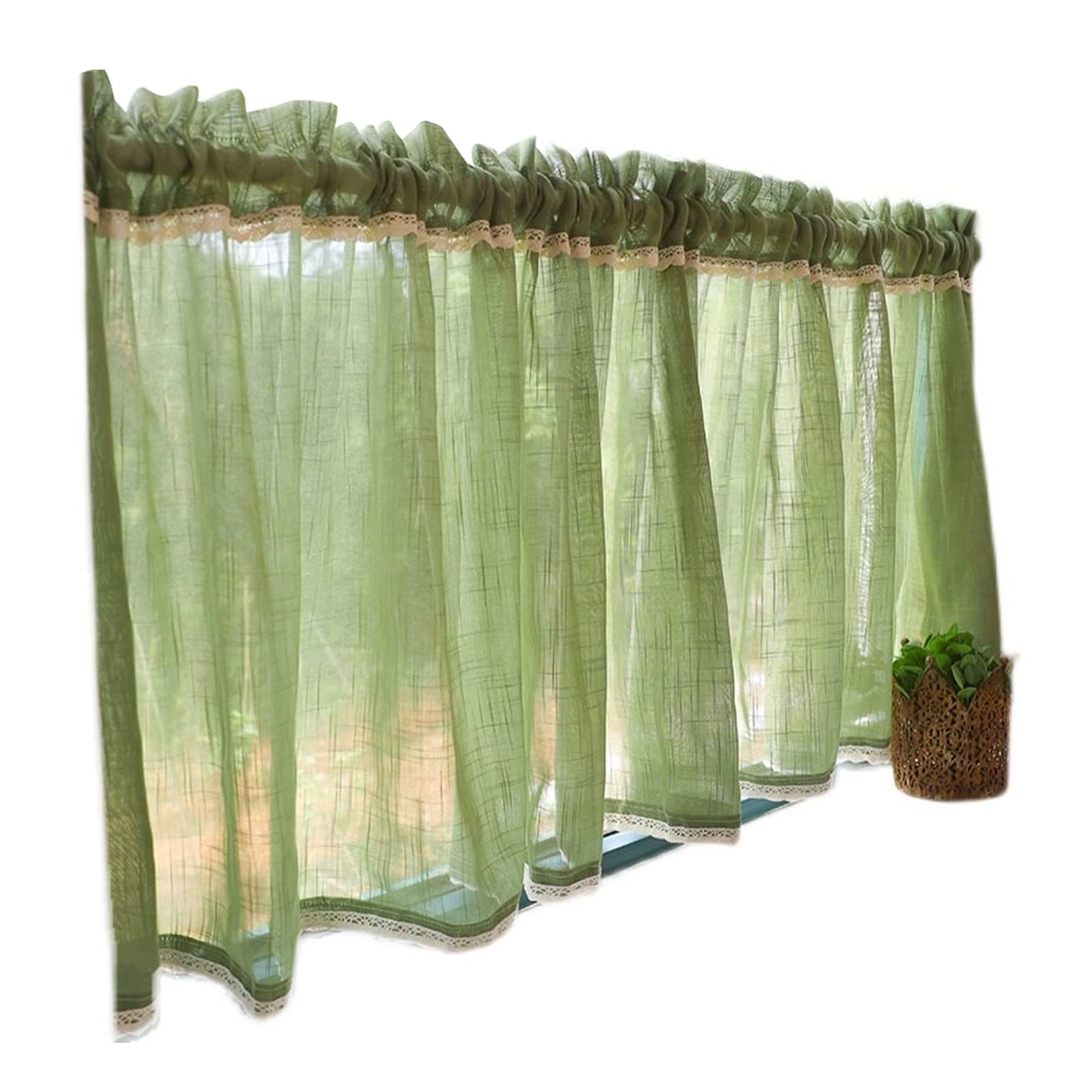 Media cortina vintage pequeña y opaca con excelente caída para decoración de ventanas en la sala