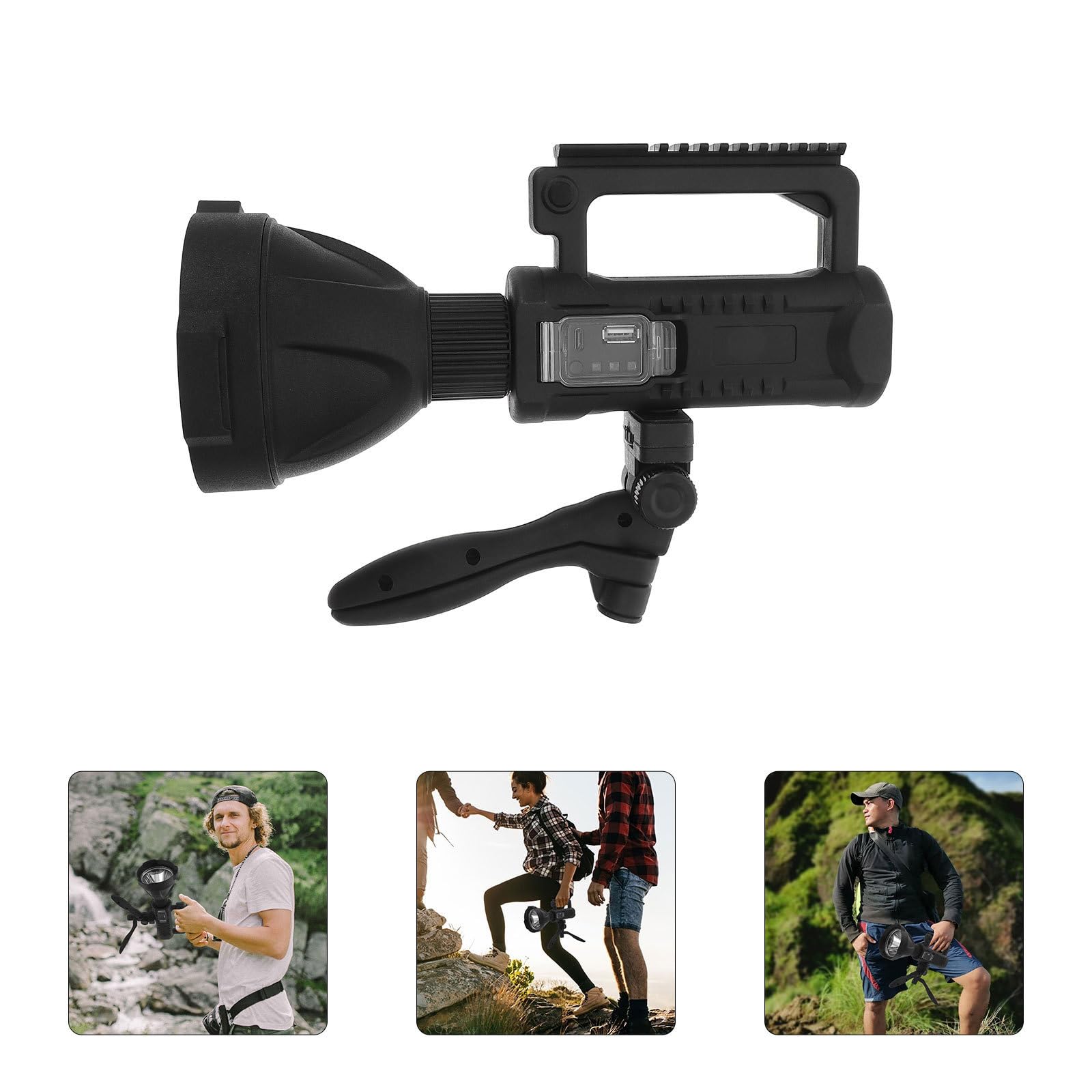 BESTOYARD Torcia Portatile da Esterno P70 Led, Ricarica Usb, Nero | 8000mah, Plastico Leggero, e Resistente a Usura e Cadute, per Backpacking e Camping