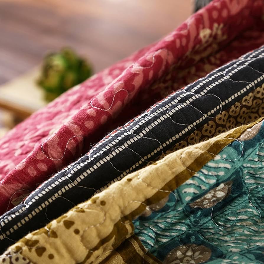 パッチワークコットンキルト ベッドカバーサイズ パッチワークコットンキルト ベッドカバーサイズ パッチワーク