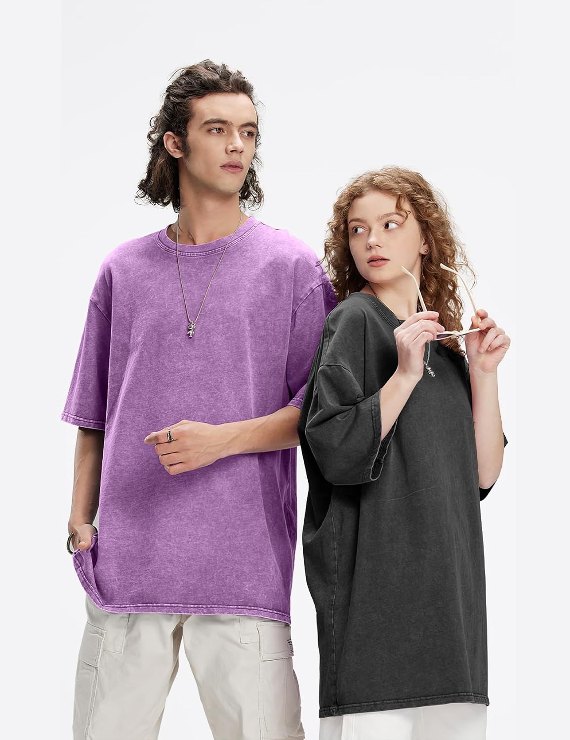 Eisctnd Men's T-Shirts: Oversized Cotton Heavyweight Vintage Loose Fit Tees for Unisex Casual Work Streetwear Gym - Image 5