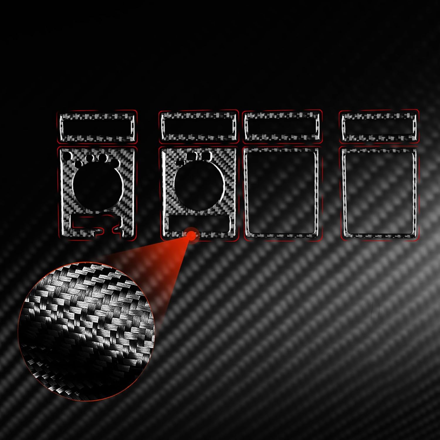 Car Carbon Fiber Accessories Dashboard AC Vents Type-B 8pcs Protective Cover Sticker Compatible with Dodge Ram 1500 2009 2010 2011 2012