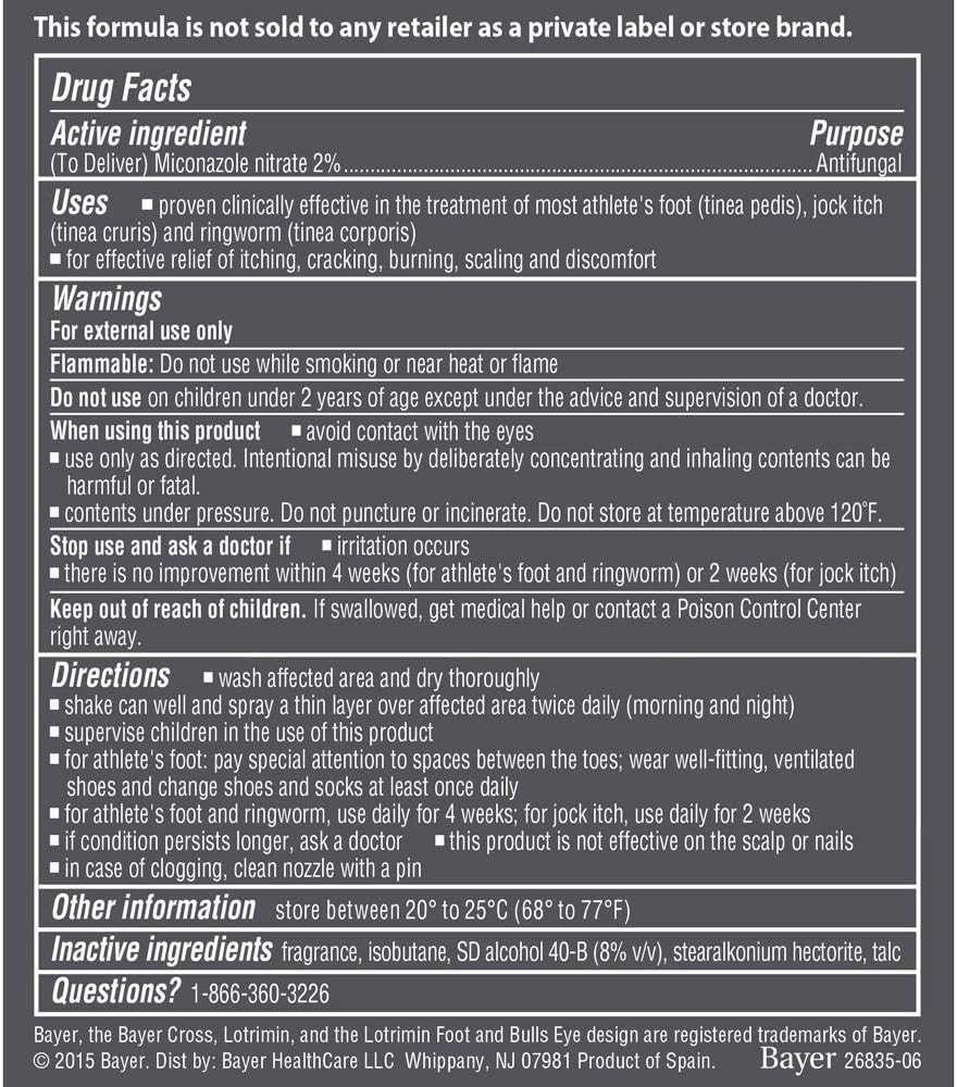 Lotrimin AF Athlete's Foot Deodorant Antifungal Powder Spray, Miconazole Nitrate 2%, Clinically Proven Effective Antifungal Treatment of Most AF, Jock Itch & Ringworm, 4.6 Ounces Spray Can (Pack of 3) : Health & Household