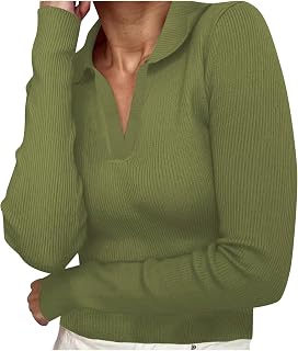 Jersey corto ancho elegante para mujer, camiseta de invierno estrecha y profunda de manga larga en V para mujer, suéter con cuello en V, blusa