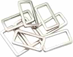 10pcs Zinc Alloy Flat Rectangle Ring Buckles – 47x18mm Square Webbing Buckles For DIY Belts, Bags & Crafts