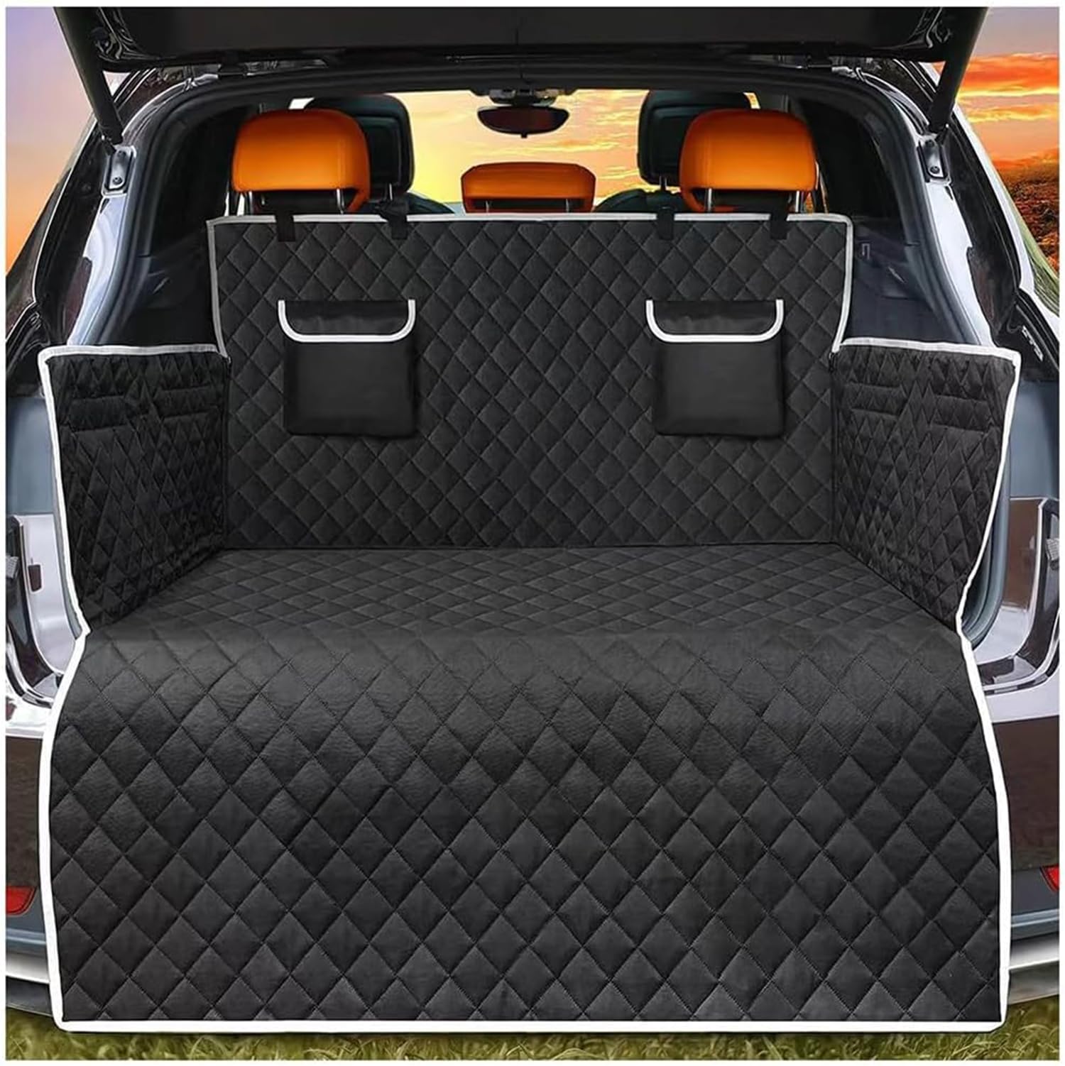 AUJAN Car Boot Liner for Dogs for Audi Q3 Sportback 2019 2020 2021 2022 2023 2024+, Universal Dog Car Boot Protector Car Seat Cover Waterproof Car Boot Mat Bumper Protector,A