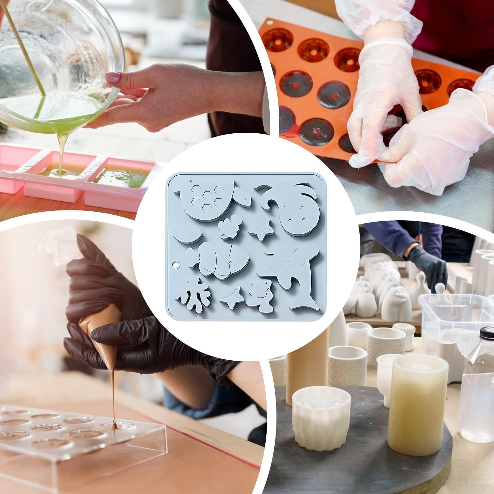 per cioccolatini, 10 antiaderenti in silicone, per torte, gelatine