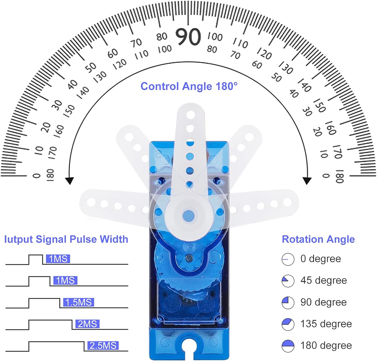 10Pcs SG90 Micro Servo Motor 9G Servo with 120pcs Du-pont Wire 40pin Male to Female, 40pin Male to Male, 40pin Female to Female Breadboard Jumper Wires for Arduino RC Robot Smart Car - Image 4