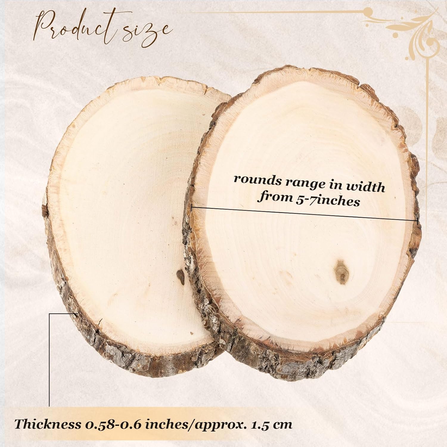 Tioncy 12 Pack 5-7 Inches Oval Wood Slices for Centerpieces Natural Unfinished Rounds Wood Slabs Small Wooden Circle for DIY Crafts Rustic Farmhouse Wedding Christmas Table Decorations