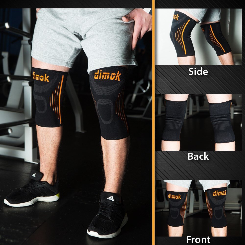 dimok Athletic Knee Brace Compression Sleeve Leg Support for Lifting Running Sport Men Women Kids - Joint Pain Arthritis Meniscus Tear & Fast Recovery (2 Pack, XL)