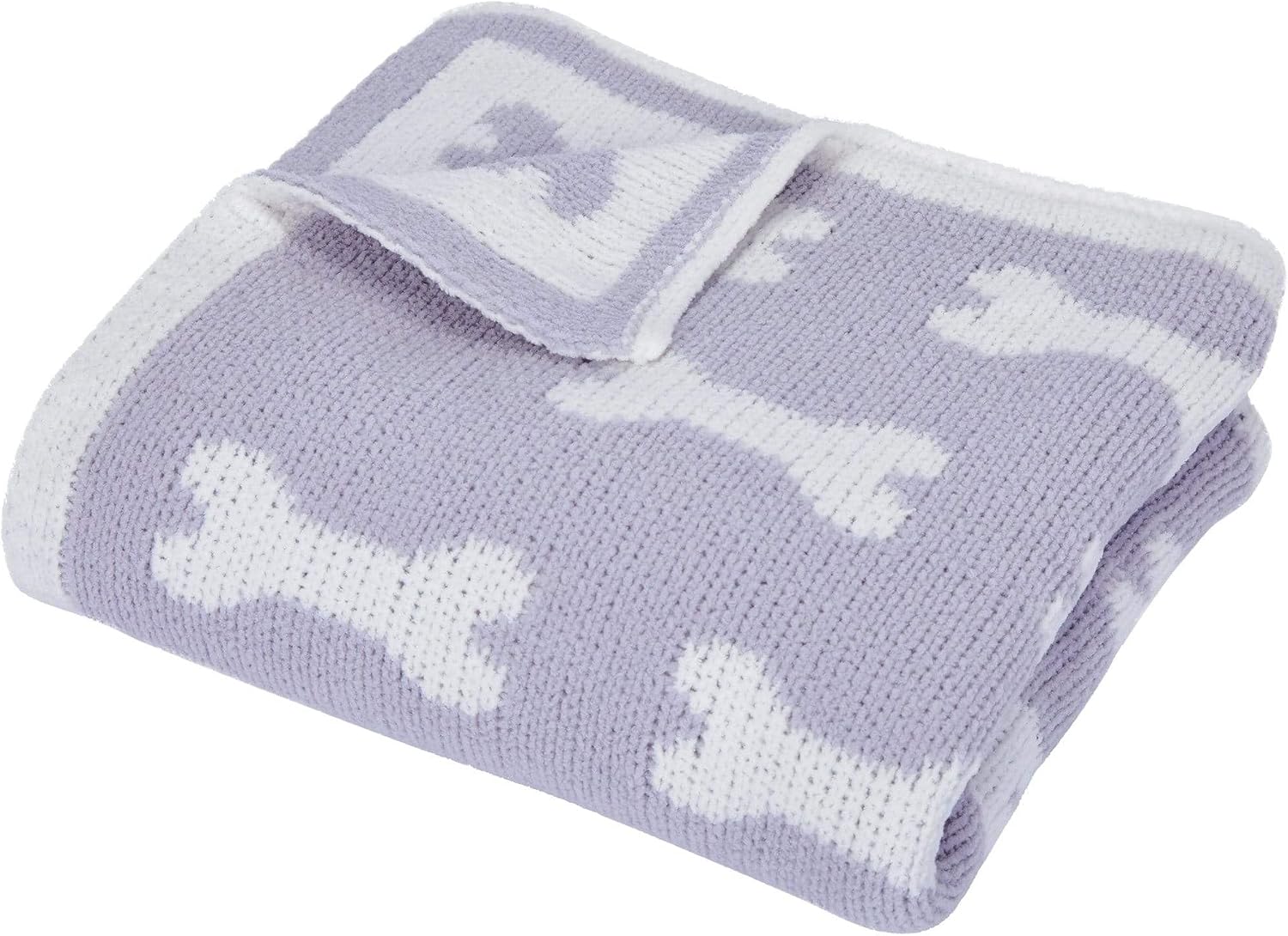 Blueberry Pet Puppy Gift Box, Ultra Soft Chenille Cozy Essentials Set with Heart Print Blanket, Everyday Stripe Sweater and Bone-Shaped Bone Pillow