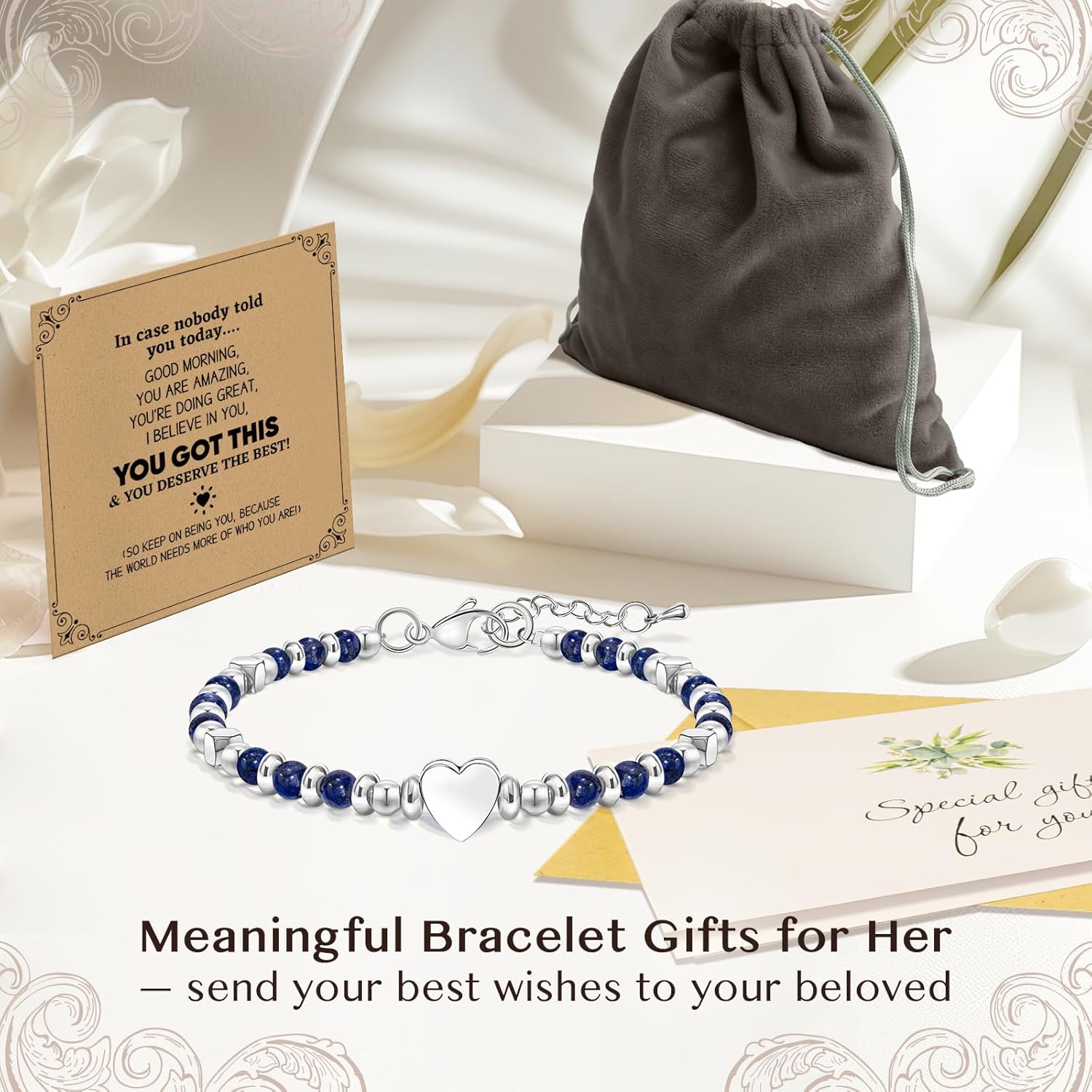 Inspirational Gifts Bracelets for Women: Healing Natural Stone Beaded Bracelets - Valentines Mothers Day Birthday Graduation Christmas Gifts for Women Friends Mom Daughter Sister Bestie - Image 5