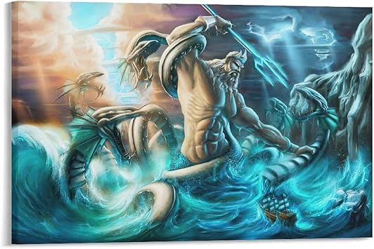 Amazon Co Jp ギリシャ神話 海神 ポセイドン Greek Mythology Poseidon ポスター ギフト 11 ポスター 装飾 絵 キャンバス 壁アート リビングルーム 寝室 印刷 アートパネルx30inch 50x75cm ホーム キッチン