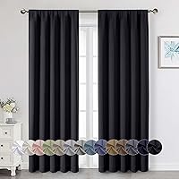 Vista 14 de Cortinas opacas para dormitorio, sala de estar, juego de 2 paneles de 54 pulgadas de largo, cortinas de oscurecimiento de habitación con aislamiento