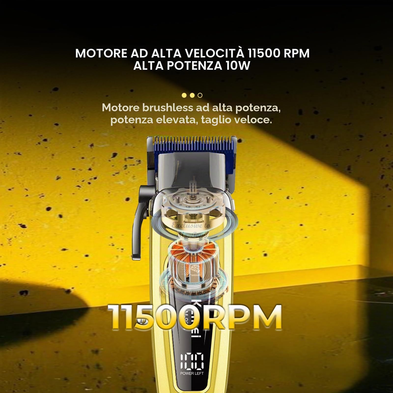 KEMEI KM-90-4 - Tagliacapelli professionale da uomo, kit per tagliare i capelli e la barba, tagliacapelli a lama regolabile con USB ricaricabile, regalo per uomini