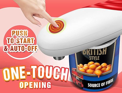 Miniatura 2 de Abrelatas eléctrico con pilas manos libres, abridor de latas para la mayoría de latas de borde liso, abrelatas eléctrico para cocina, tapa magnética