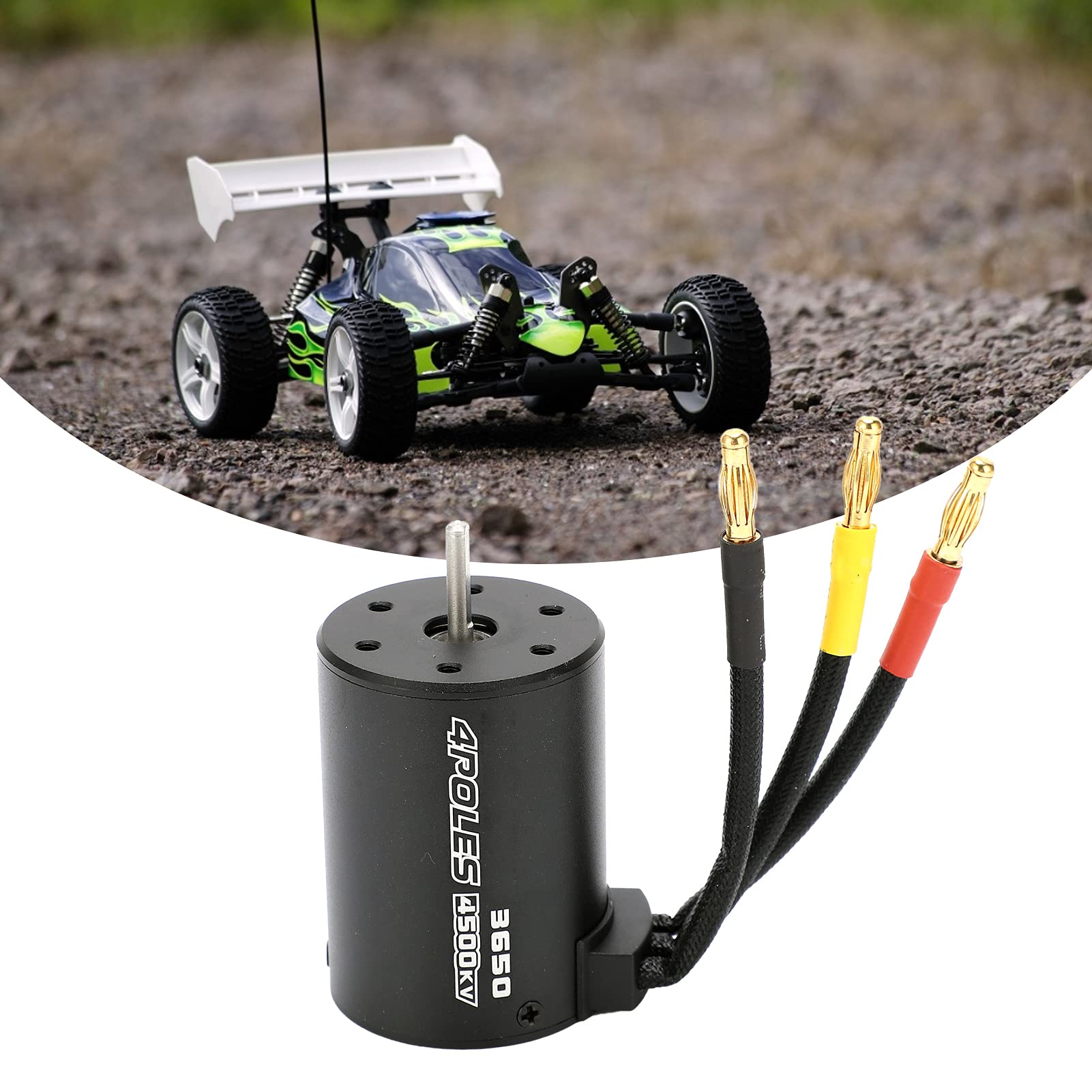 VGEBY Motore Brushless RC, Motore Brushless Impermeabile 3650 4500KV per Parti di Accessori per Auto 1/8 1/10 RC Accessori per modellini di auto Accessori Per Modelli Aerei