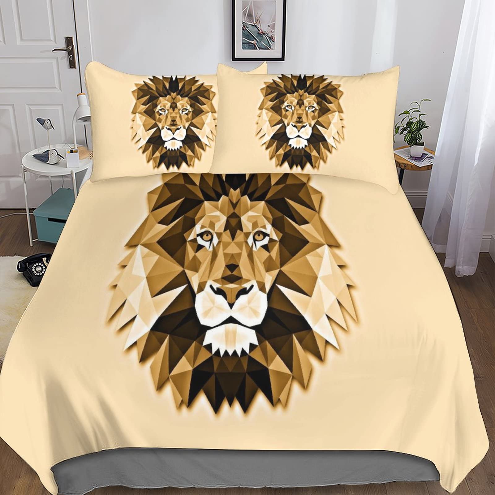 Housse de couette Le Roi Lion 220x240 cm avec taies d'oreiller lit adulte et enfant microfibre