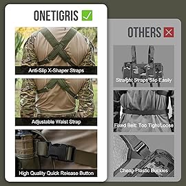 ONETIGRIS Chest Rig, MOLLE Chest Rigs Tactical Chest Rig Dangler Pouch Utility Admin Pouch IFAK Medical Organizer EDC for Outdoor Hunting Shooting Hiking