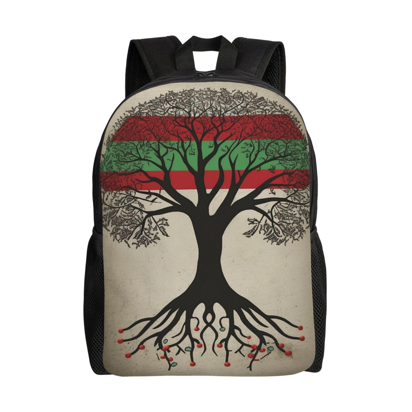 HJRT Backpack Tree Palestinian Flag Travel Casual Laptop Backpack Waterproof Hiking Daypack for Men Women