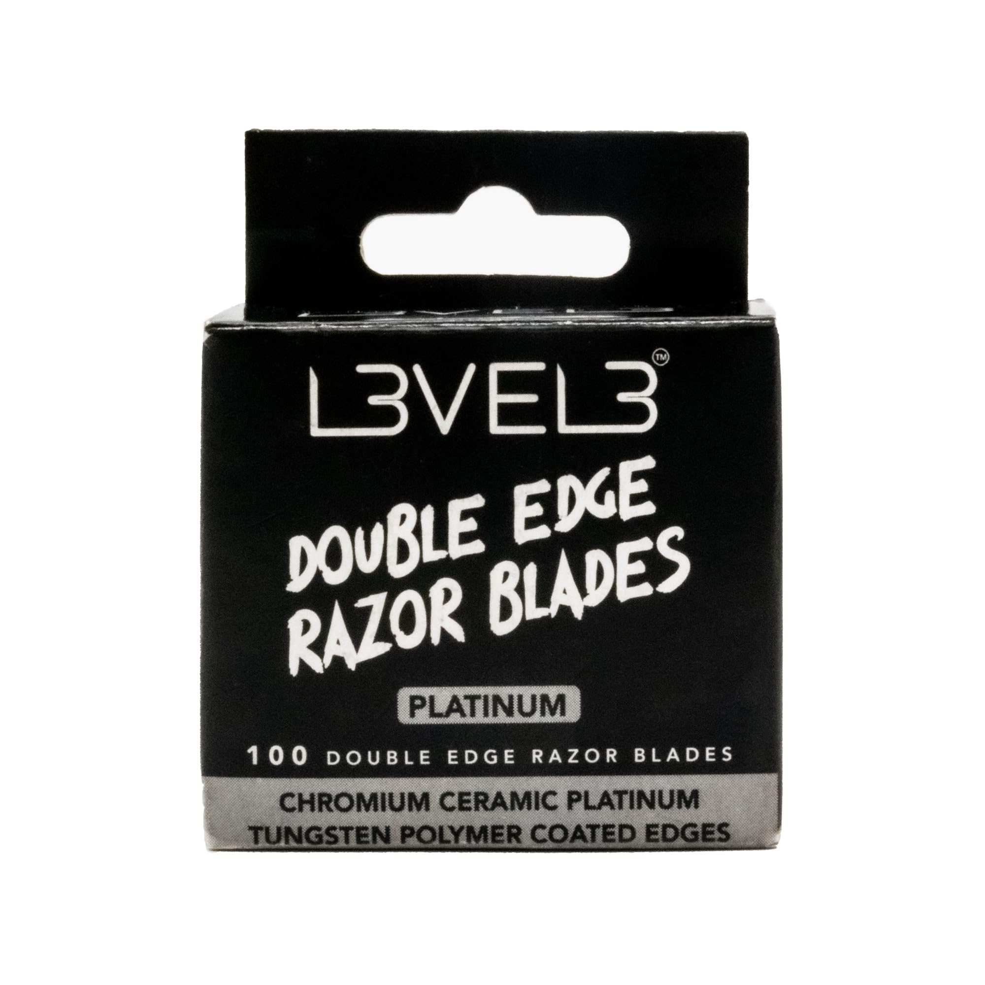 L3 Level 3 Double Edge Razor Blades,Platinum-Coated, Close Shave, 100 Count