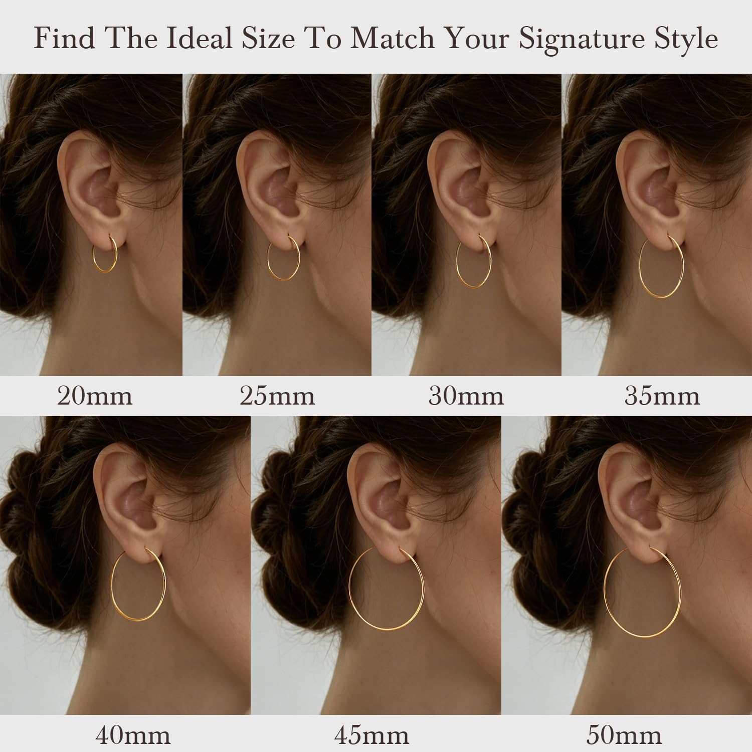 Thin Gold Hoop Earrings Dainty Gold Earrings for Women Trendy 14K Gold Hoop Earring for Women Hoops Earring Lightweight and Refined Hypoallergenic Earrings for Womens Hoops Earring 20/25/30/35/40/45/50mm